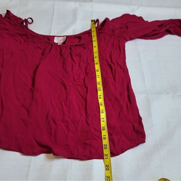 Parker Pink Sangria Spagetti Strap Cold Shoulder Silk Top Size XS - Picture 2 of 10